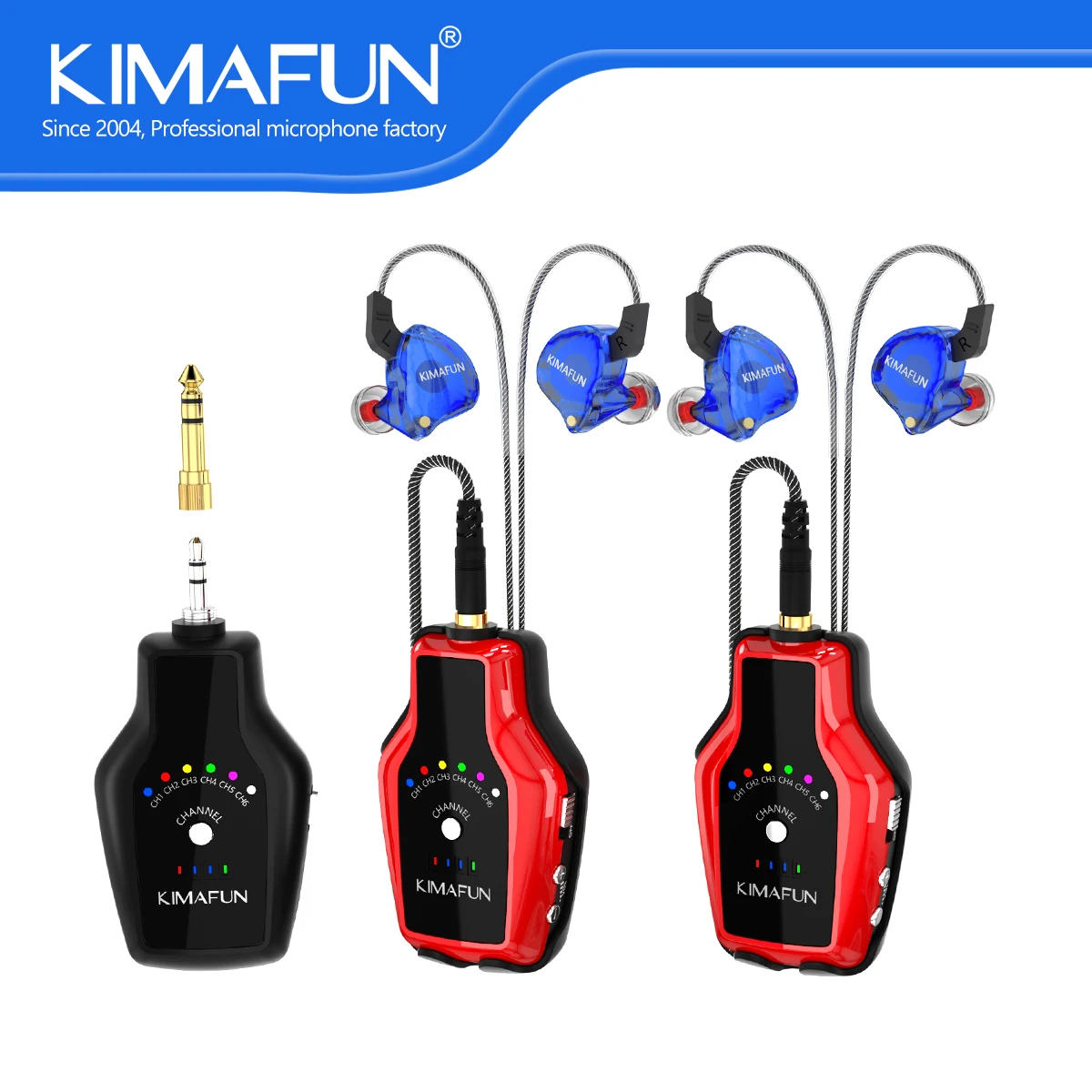 

KIMAFUN Personal Ear Headphone Stereo Wireless Monitor System IEM Digital 2.4G Studio Sound Live Electric Guitar Bass Amplifiers