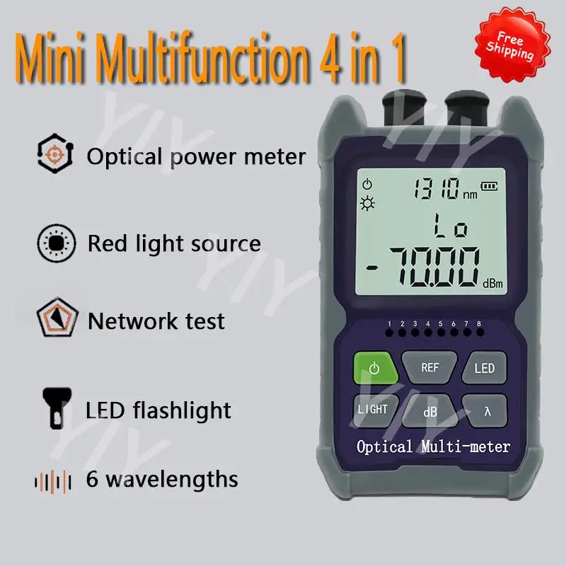 

Free Shipping Mini 4 in 1 Optical Power Meter Visual Fault Locator Network Cable Test Optical Fiber Tester 5KM 15KM 30KM VFL