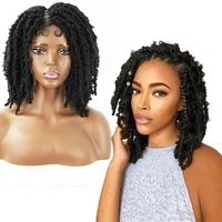 ELEGANT MUSES Official Store Black Soft Butterfly Locs Wig Faux Soft Crochet Braids Heat Resistant Fiber Wig for Black Women