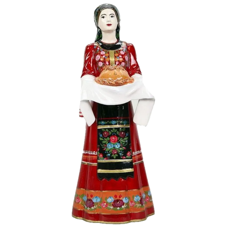 Статуэтка Казачка с караваем (ручная роспись) средняя