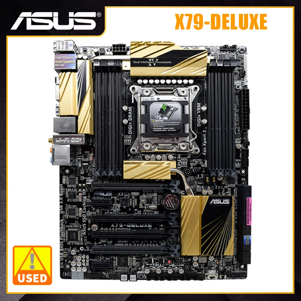 

Материнская плата ASUS X79-DELUXE Kit Xeon X79 2011 V3, материнская плата с поддержкой Xeon E5 2650 v2 процессоры DDR3 64 Гб 2133 МГц PCI-E 3,0 USB3.0 ATX