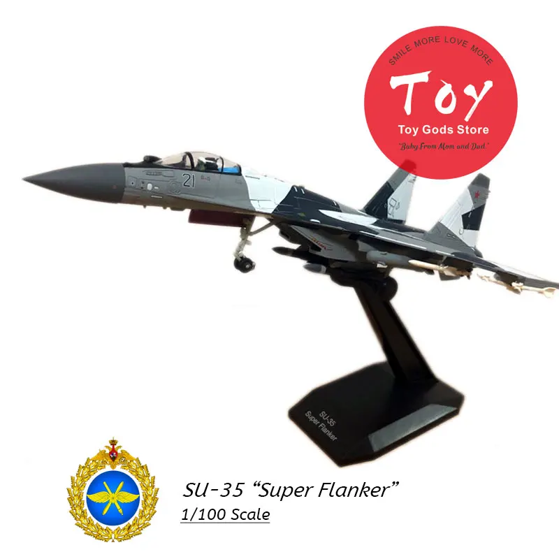 

TOY GODS 1/100 Scale Russian SU-35 Super Flanker Fighter Diecast Metal Plane Model Toy For Gift,Kids,Collection