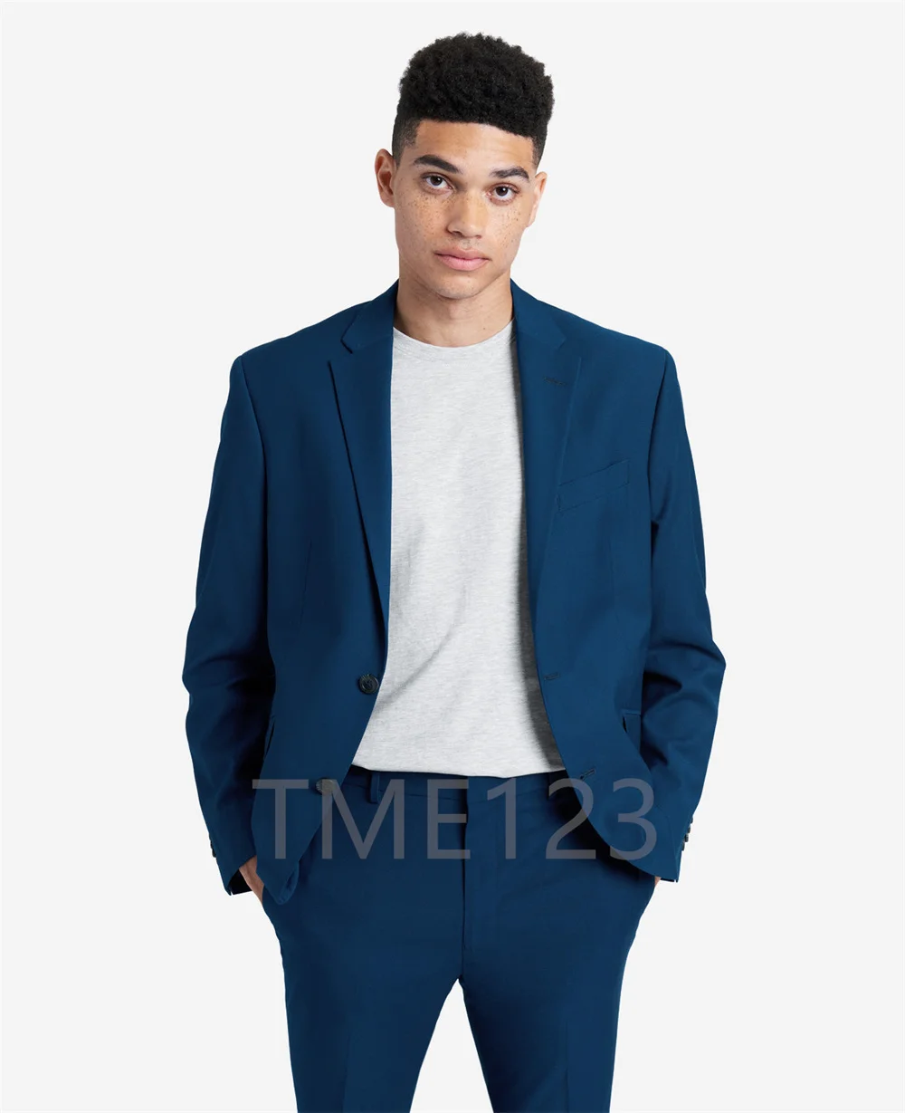 

Jacket + Pants 2 Pieces Set Fashion New Men's Casual Boutique Business Dress Wedding Groom Suit Coat Blazers Trousers