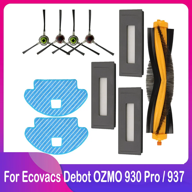 

For Ecovacs Debot OZMO 930 Pro 937 Robot Vacuum Main Brush Roller Side Brush Mop Cloth Hepa Filter For Cleaner Replacement Part