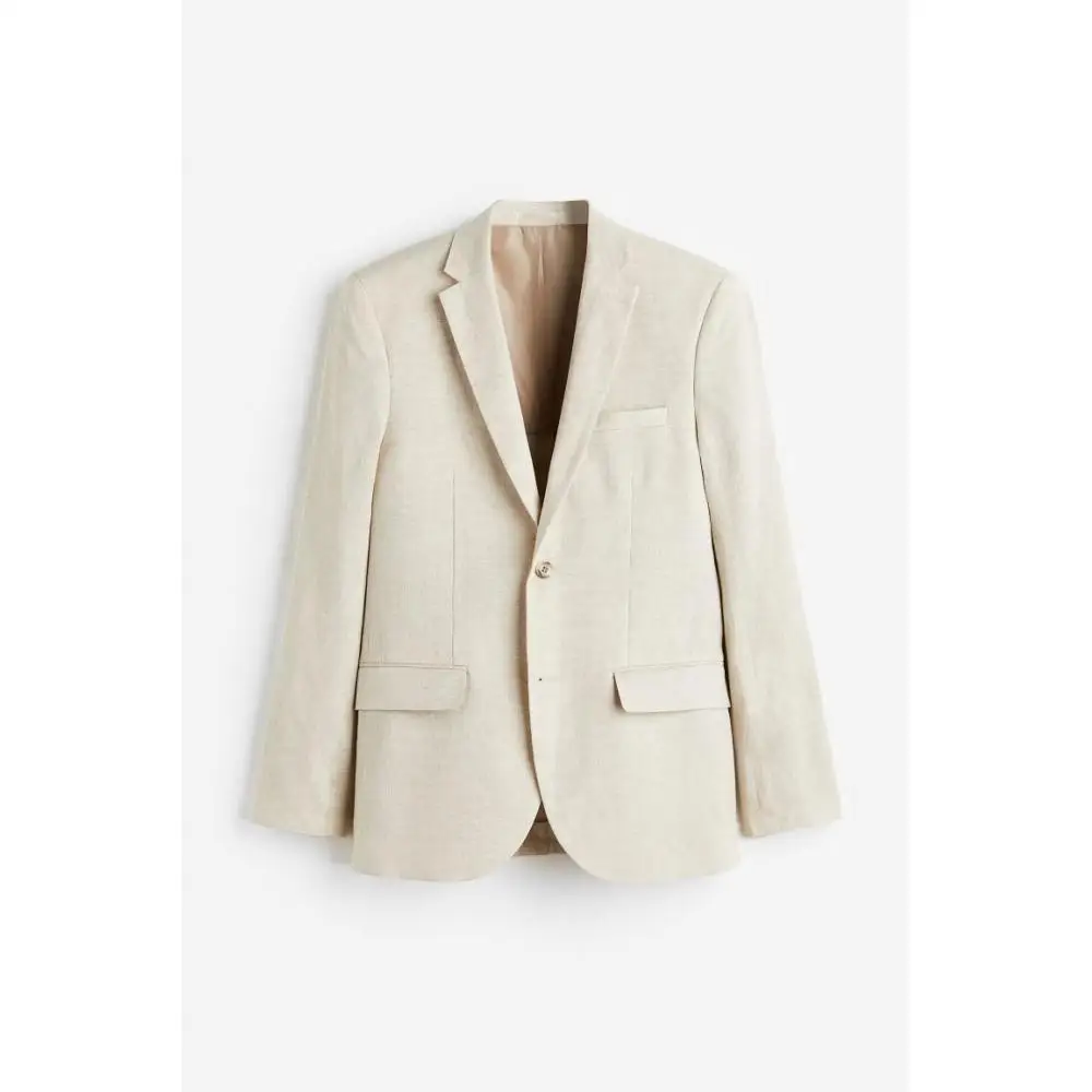 Льняной жакет H M sliM Fit светло-бежевого цвета