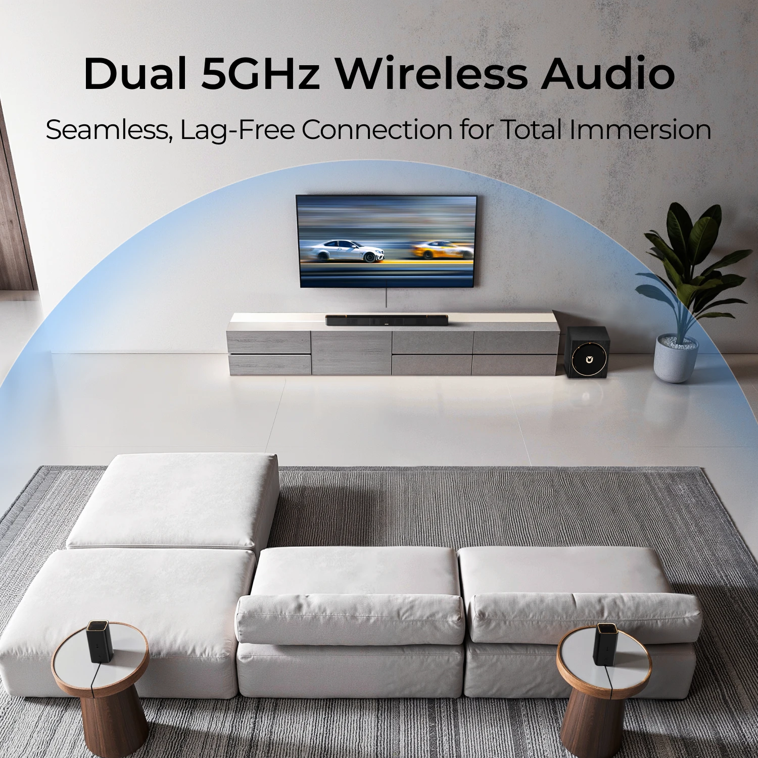 Фото Саундбар ULTIMEA 760W 5.1.4ch с Dolby Atmos, система объемного звучания для телевизора с 8-дюймовым сабвуфером и 2 беспроводными тыловыми колонками №5