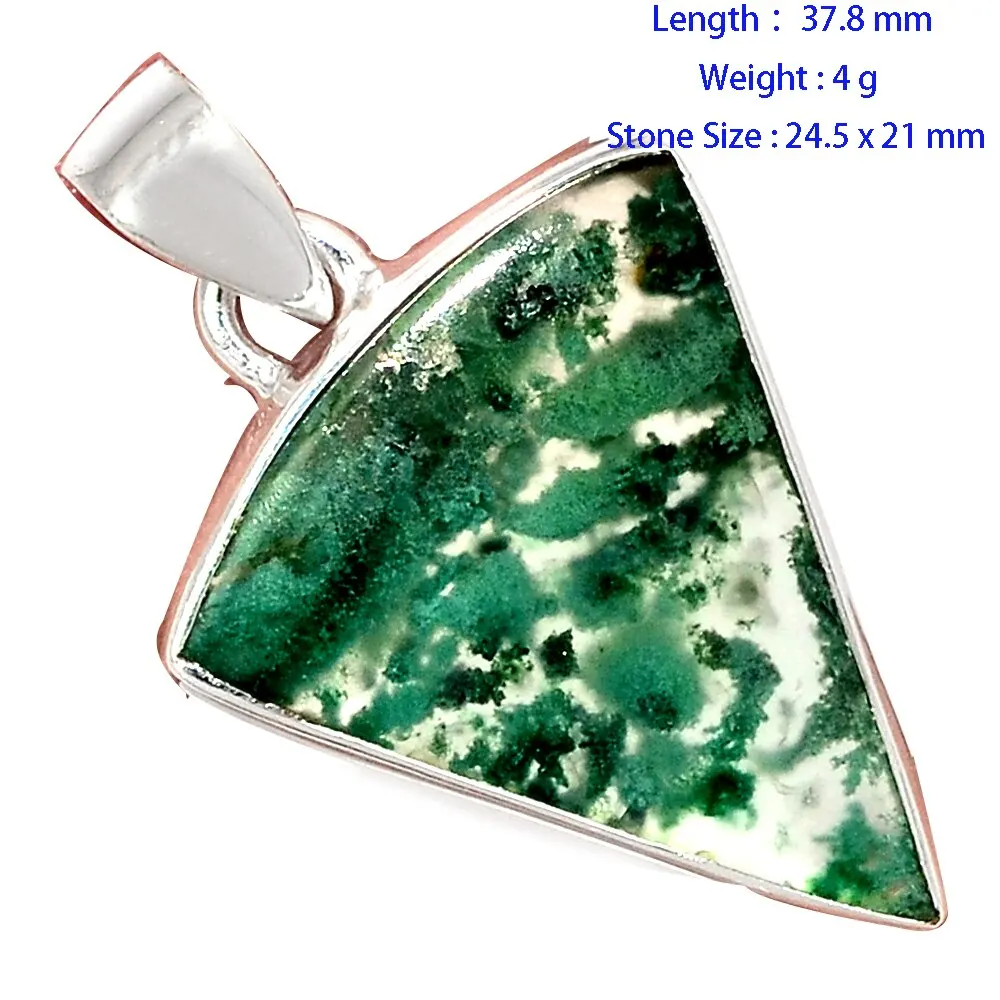 

Genuine Metrolite Emerald Chrysoprasep Pendant 925 Sterling Silver, Women Hand Made Fine Jewelry Gift