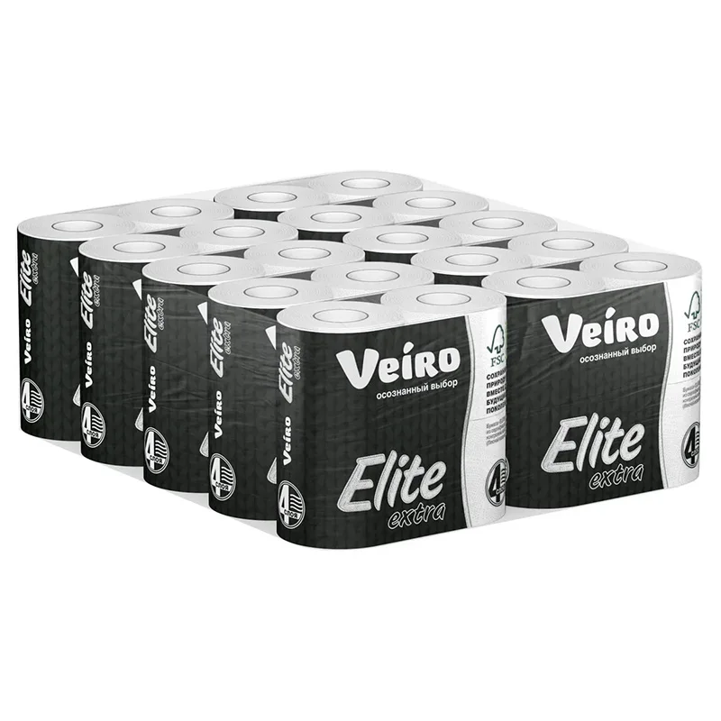 Туалетная Бумага Viero Elite Extra 4х-сл 40 рулонов в упаковке. |