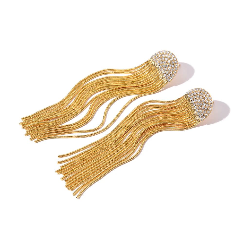 Uworld сверкающие кристаллы Золотые серьги-цепочки со змеиным плетением блестящие