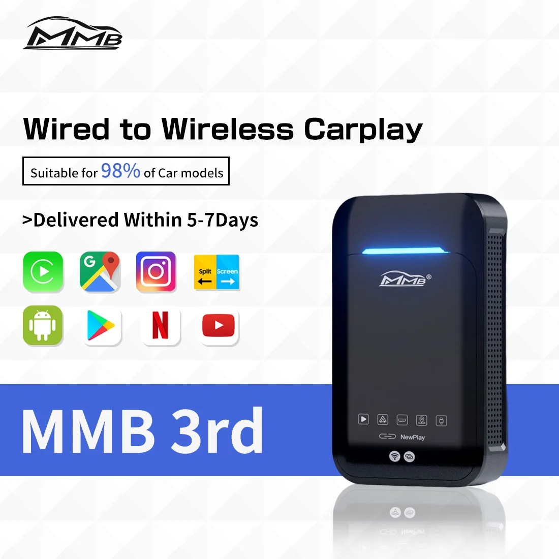 MMB Новый Android 11 Carplay Ai Box мультимедийные автомобильные видеоплееры HDMI TV Netflix