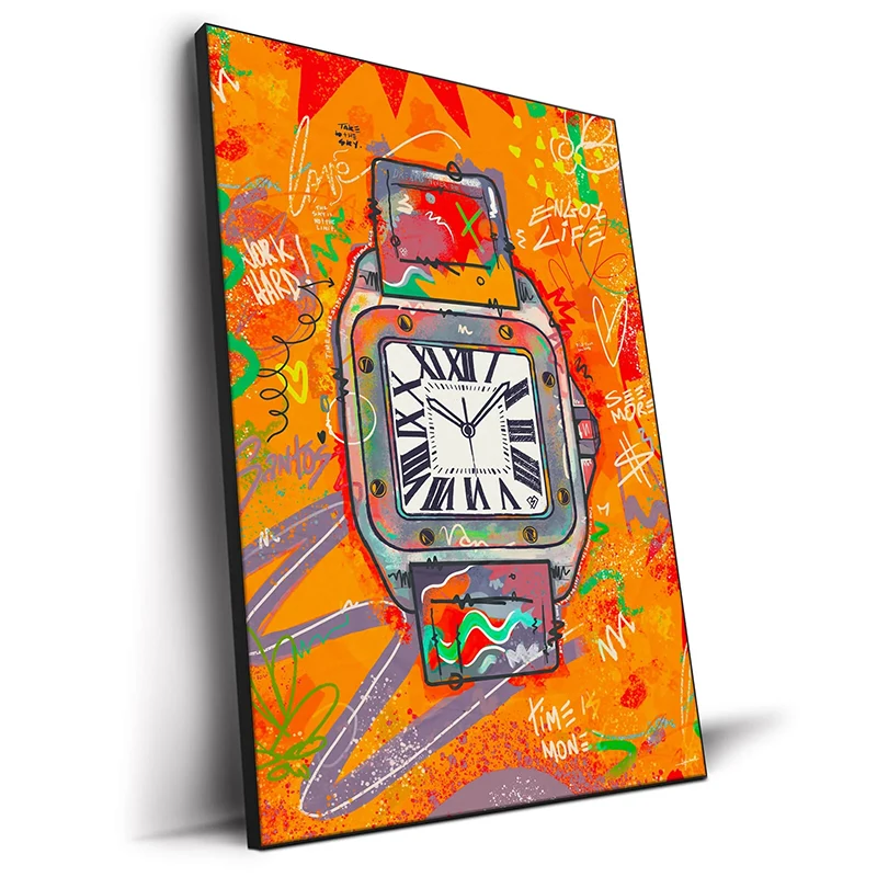 

Abstract Graffiti Art Fashion Luxury Watch Poster And Print Canvas Painting Wall Picture For Modern Living Room Home Decor