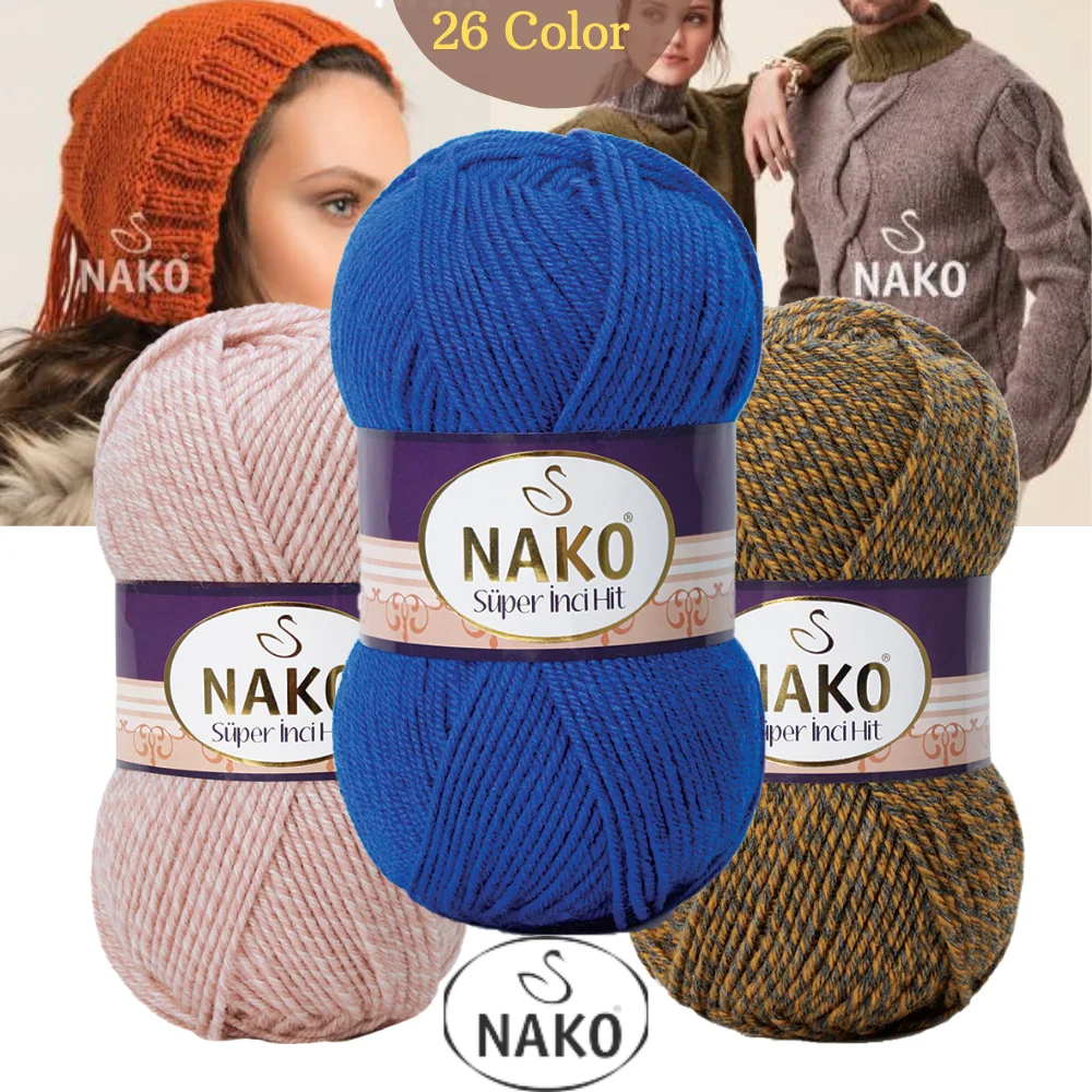 

Nako Süper İnci Hit Wool Hand Knitting Yarn, 100 Grams 180 Meters, 26 Colors, Premium Acrylic, Scarf, Hat, Beret, Shawl, Gloves, Sweater, Waistcoat, Cardigan, Home Decoration, Soft Fabric, Spring, Winter, Autumn -