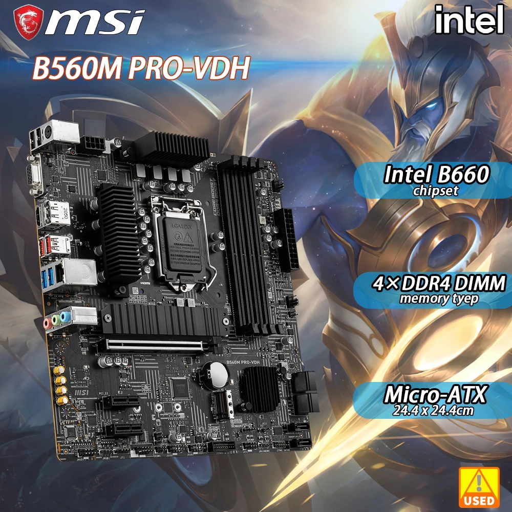 

MSI B560M Motherboard B560M PRO-VDH Intel B560 Chipset Socket LGA 1200 11th Generation Core DDR4 128GB PCI-E 4.0 M.2 Micro ATX