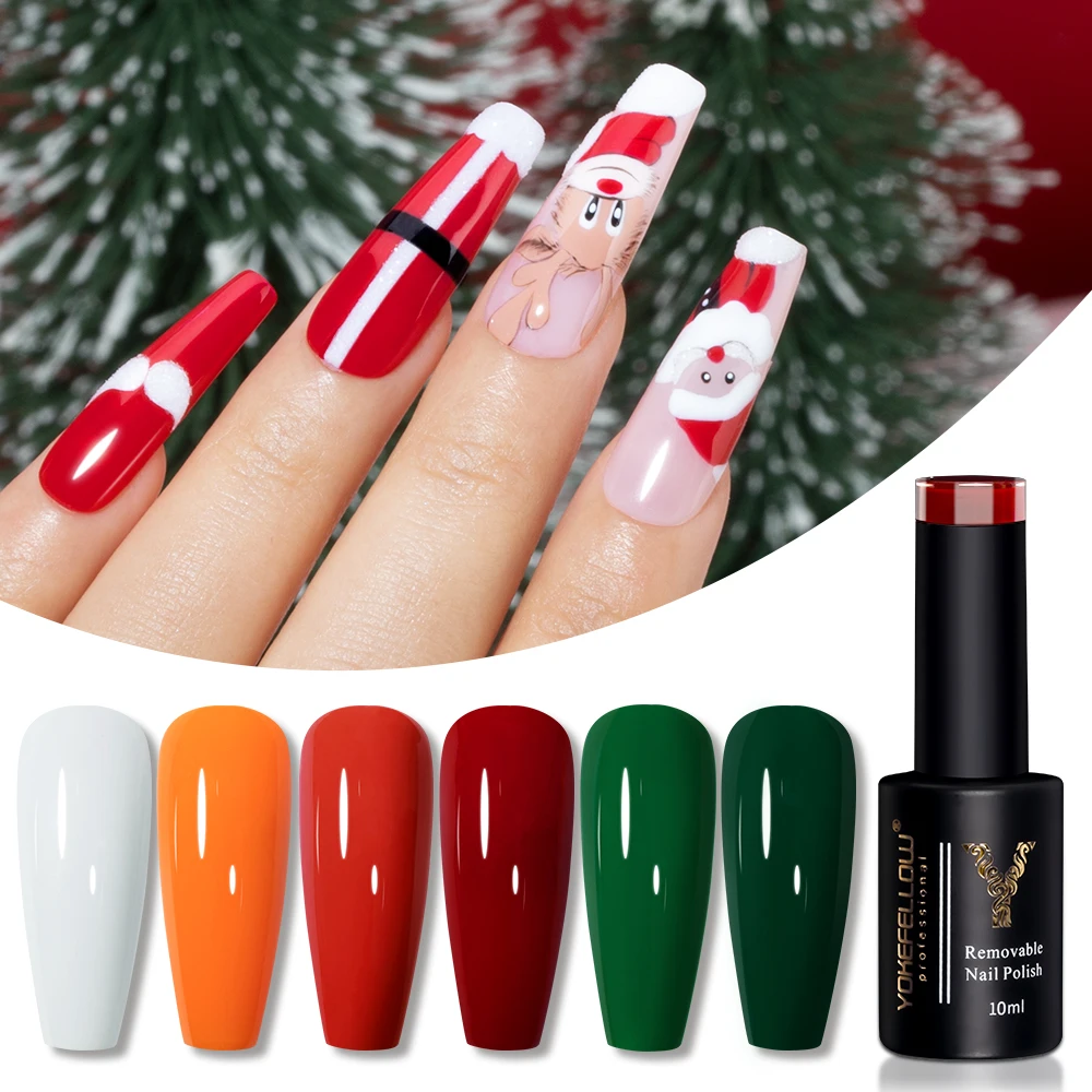 

YOKE FELLOW 10ml Christmas Color Nail Gel Polish Red Green Gel Nail Varnish UV LED Soak Off Nail Art Manicure DIY New Year Gifts