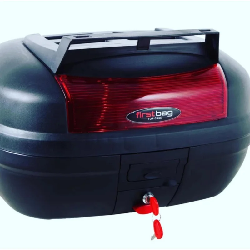 

For Rks Rs 100 Durable Rear Storage Luggage Motorcycle 48L Black Trunk With Lock Scooter Topbox Case ABS Shell With Keys