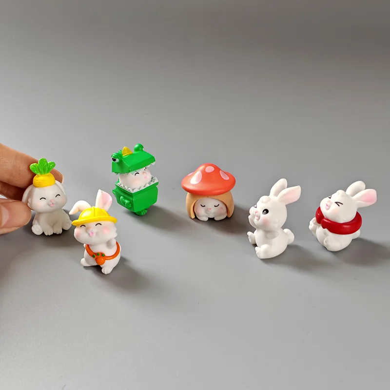 6-10 шт. фигурка кролика-динозавра морковного кролика домашнего декора миниатюра