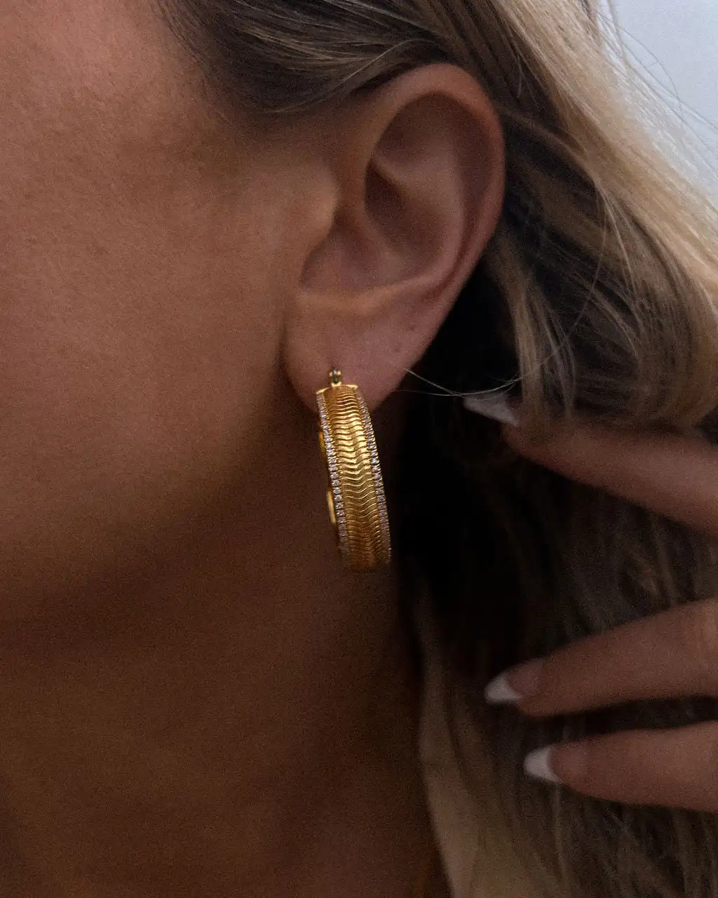 Модная позолоченная волнистая змеиная цепь Uworld 18K PVD металлическая