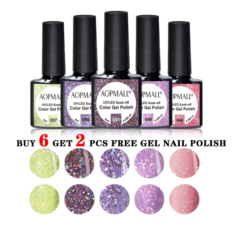 

AOPMALL Gel Nail Polish Soak Off UV LED Nail Lamp Gel Polish Nail Art Manicure Vacotion Gels Salon DIY Home Gift