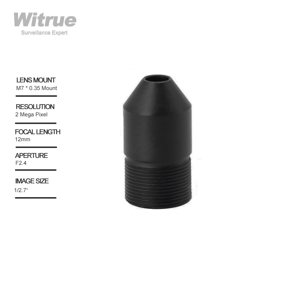 

Pinhole Lens 12MM M7 X 0.35 Mount Aperture F2.4 Format 1/2.7" HD 1080P for Mini CCTV Cameras