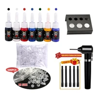 tattoo auxiliary tools tattoo color mixer ink mixing tool with 5pcs mixer nozzle 100pcs color cup body art tattoo accesories
