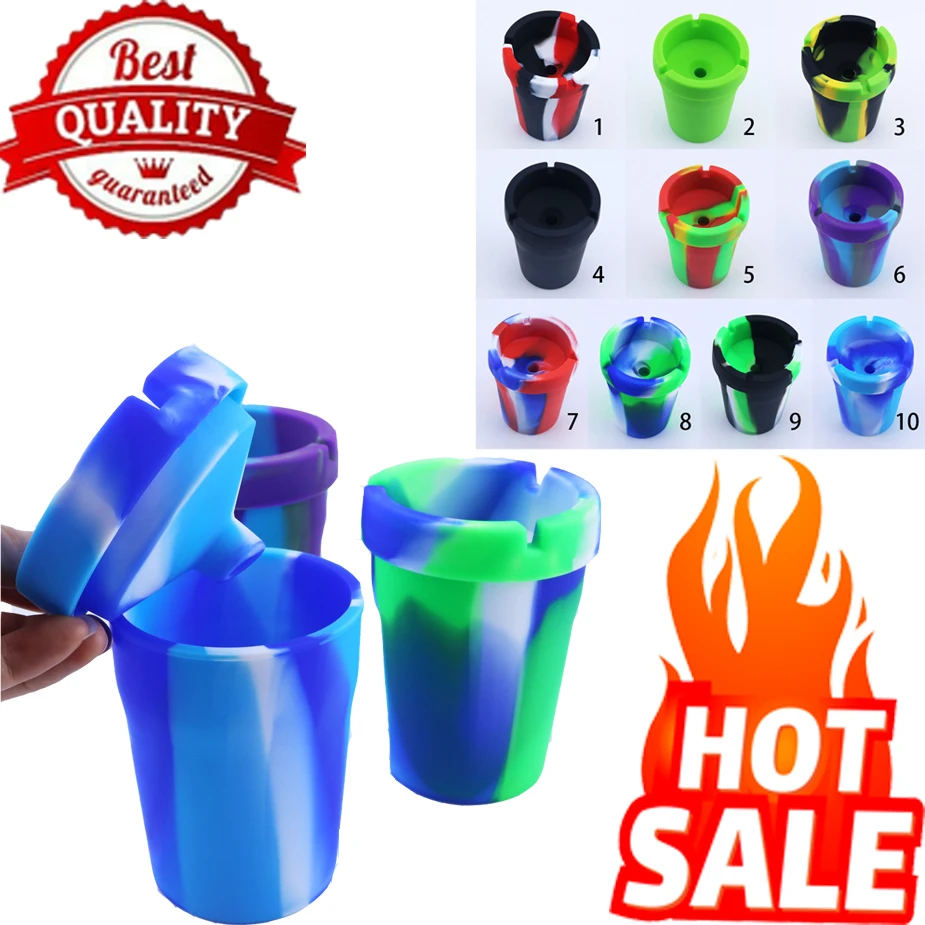 

SILICLAB Car Ashtray Silicone Container Home Storage Portable Easy-cleaning Safe Material Smoking Accessories Wholesale