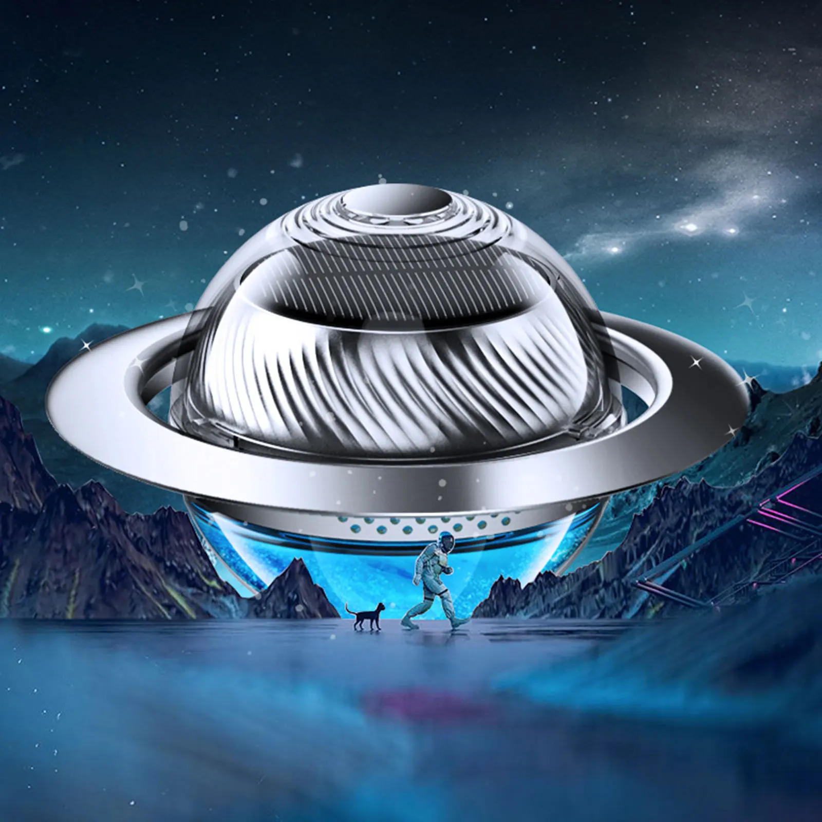 Автомобильный освежитель воздуха UFO Solar с эфирными маслами - Высококачественный