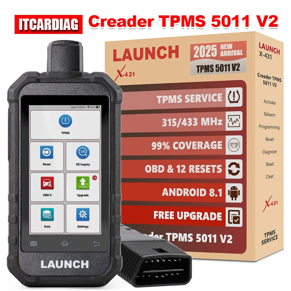 LAUNCH Creader TPMS 5011 V2 Инструмент для диагностики активации WIFI 12 Функции сброса
