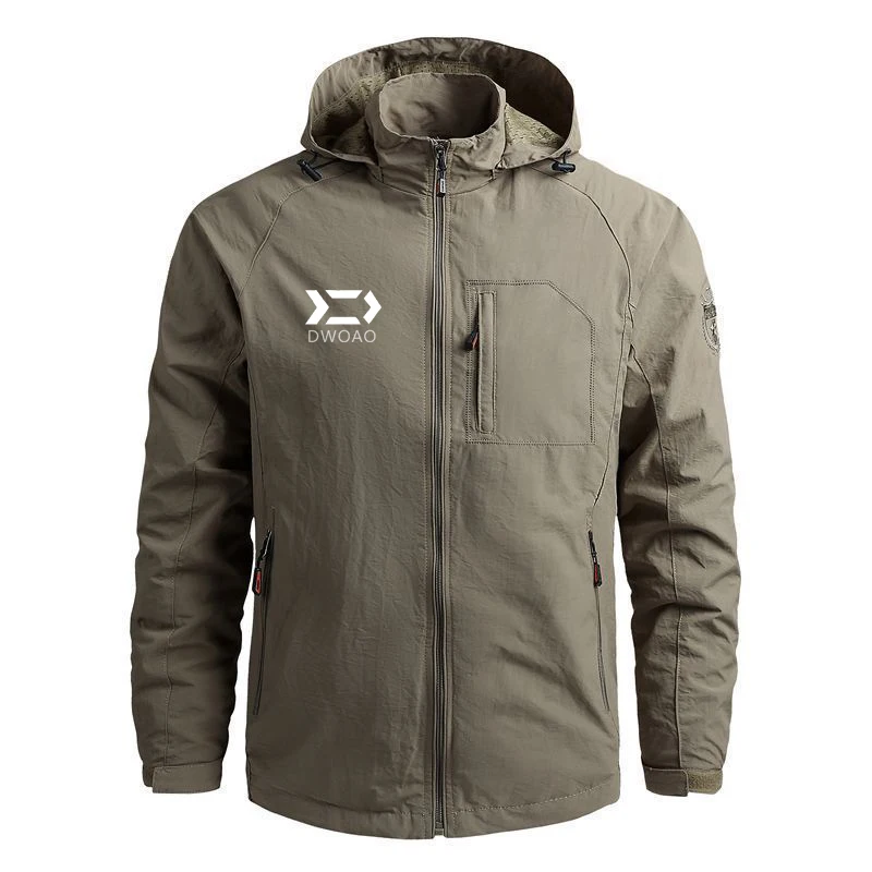 

DWOAO Fall Men's Hooded Zip-Up Casual Trendy Climbing Jumper