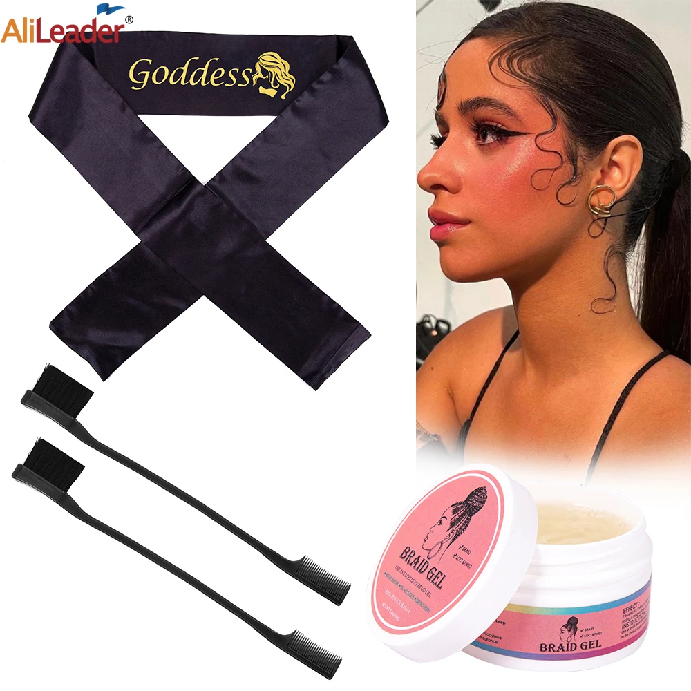 

New Styling Hair Paste DIY Men's Oily Hair Clay Double Said Hair Edge Brush Soft Satin Headband For Wearing Wigs