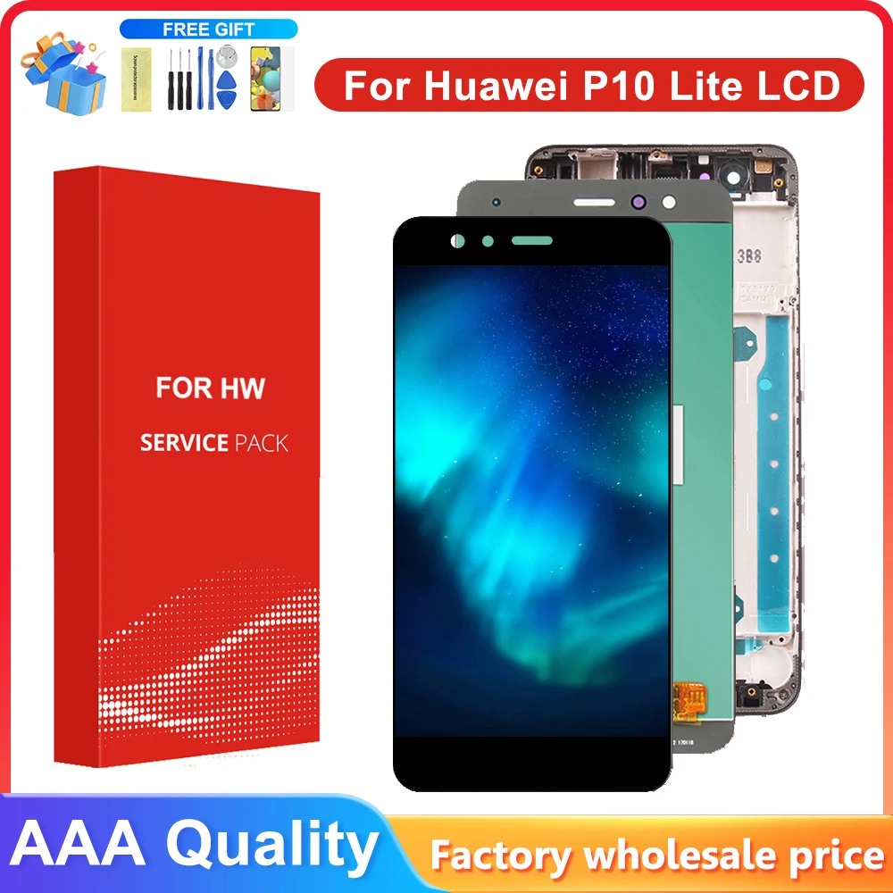 5 2-дюймовый ЖК-дисплей С Дигитайзером Сенсорного Экрана Для Huawei P10 Lite Рамка В