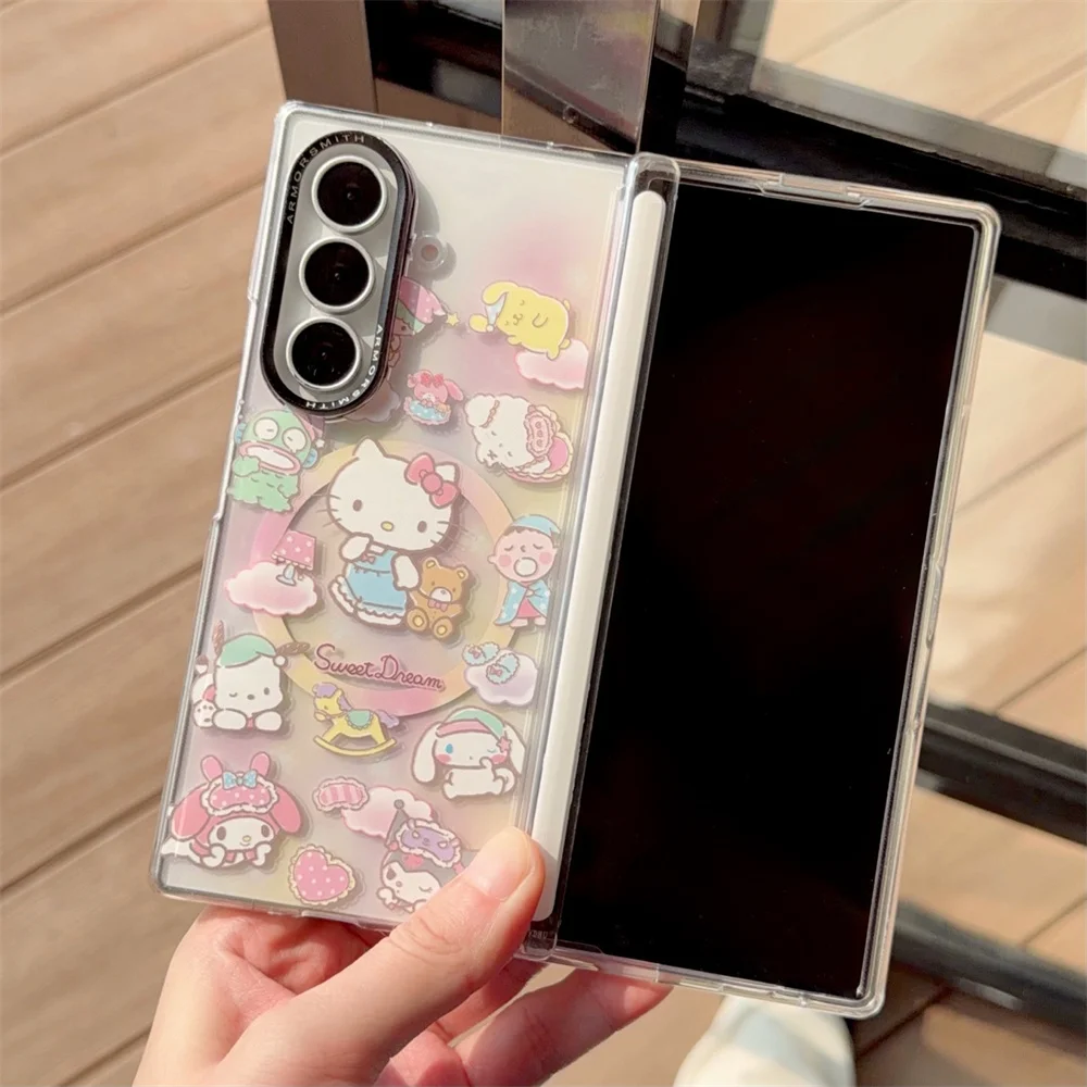 Милый магнитный чехол Mellody Kulomi для Samsung Galaxy Z Fold 8 Ultra Fold 7 8 Fold 8 с подставкой Magsafe и цепочкой. (art.: 3920dd323094a) - 3920dd323094a
