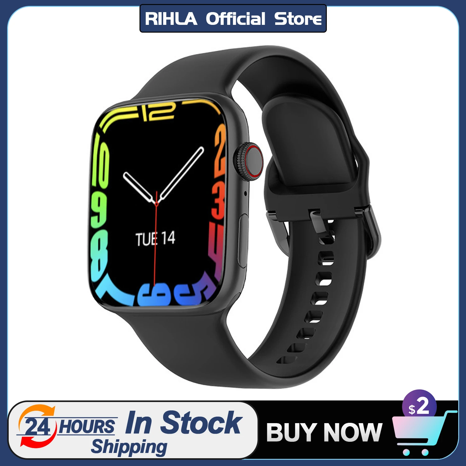 

Смарт-часы RIHLA NFC для мужчин и женщин, умные часы с управлением доступом к двери, HD-экран 1,9 дюйма, беспроводной зарядный циферблат, фитнес-бра...