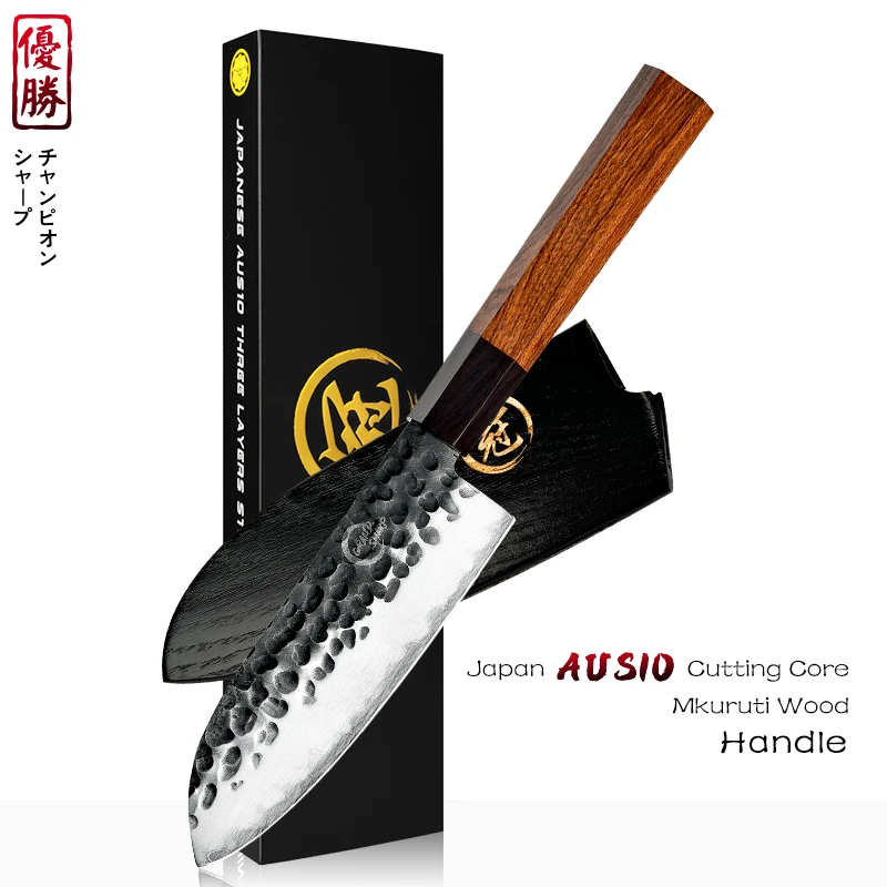 Grandsharp 5 дюймов Santoku Ножи японский Кухня ножи 3 слоя AUS10 Сталь шеф-повара Пособия по