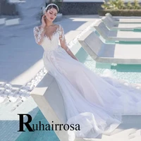 ruhair vintage advanced wedding dresses fantasty scoop delicate pageant appliques long sleeves personalised vestidos de novia
