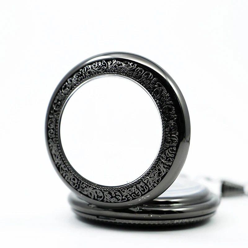 Unique Clear Glass Cover Mens Watch White Dial Roman Numerals Necklace Pendant Gift Mechanical Pocket Watch For Men Women