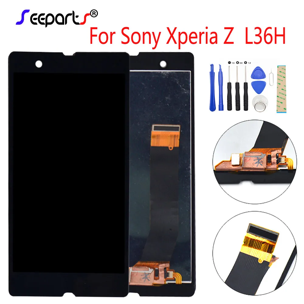 Полностью протестированная гарантия 1920x1080 для 5 0 &quotSONY Xperia Z LCD L36H Diaplay сенсорный