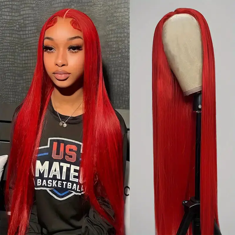 Горячие кружевные парики женские длинные прямые волосы пушистые натуральные