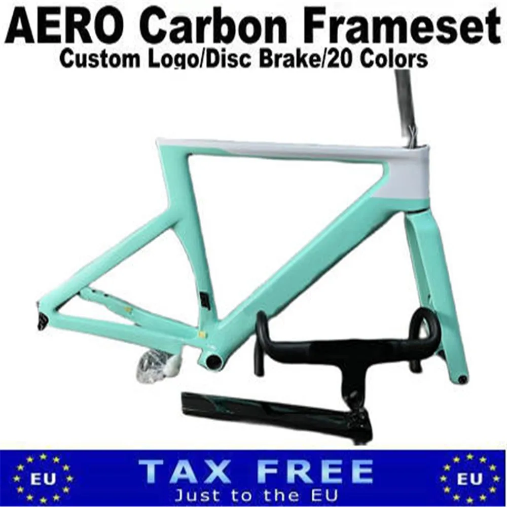 

T1000 Disk brake AERO UD Carbon Bike Frame White Logo and Road Handlebar XDB/DPD