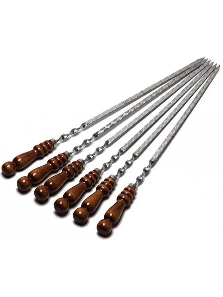 Набор шампуров для шашлыка с деревянной ручкой из ореха |