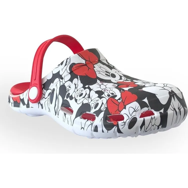 Akinal Bella E502 белые женские сандалии-тапочки с Микки Маусом для больниц