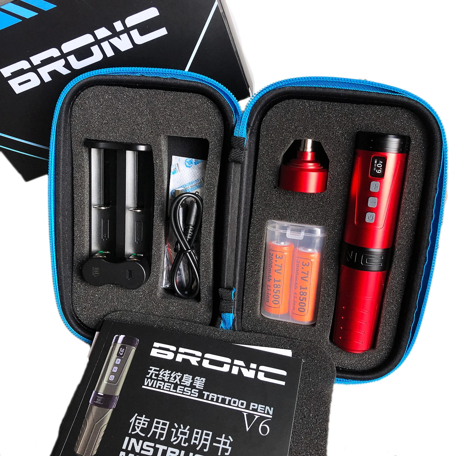 

BRONC Wireless Tattoo Pen PMU Rotary Machine Swiss Motor LCD Digital Display for Body Artists