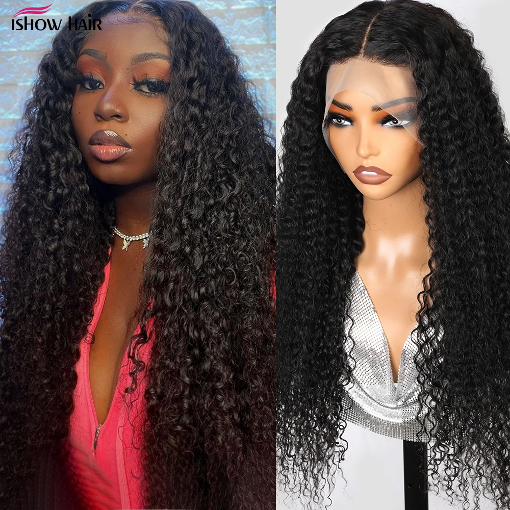 Полный парик шнурка Парики из натуральных волос на кружеве с глубокими волнами