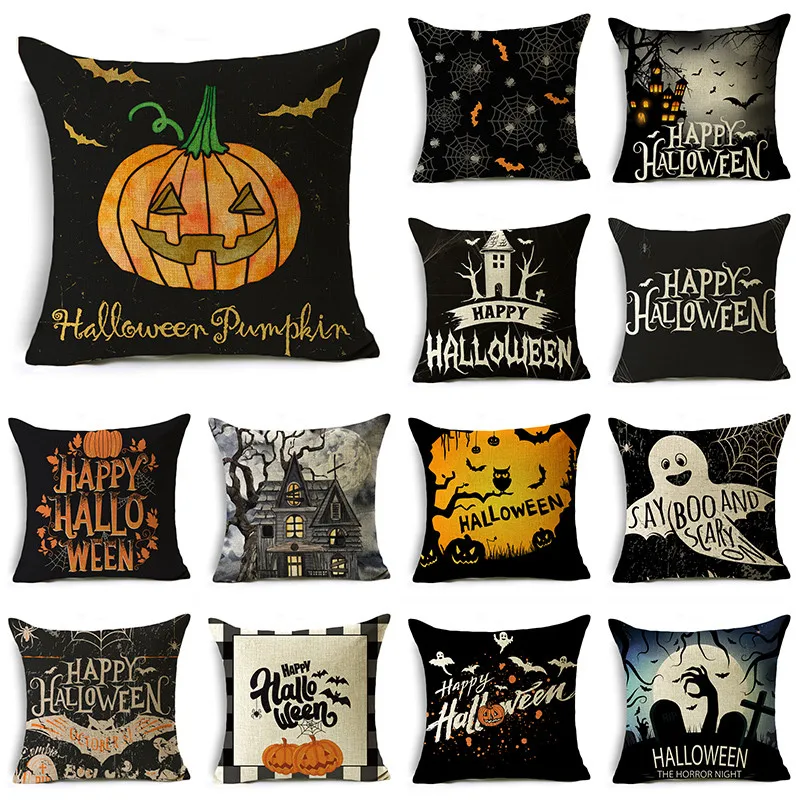 New Halloween Series Pillow Cover Festive Atmosphere Home Sofa Cushion Cover 40*40cm/45*45cm/50*50cm