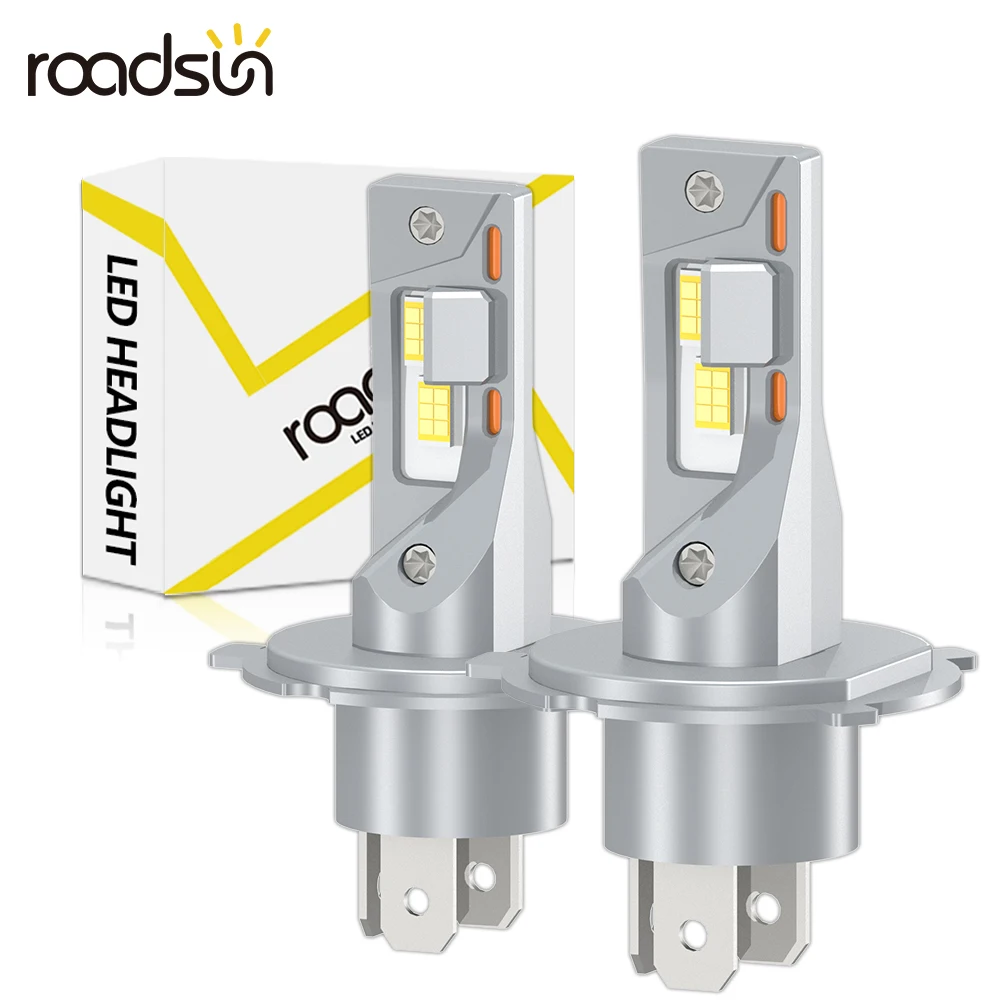 

Светодиодные лампы H4 29000LM 110 Вт Автомобильные фонари с двойными сторонами 3570 чипов CSP 6500K Белая лампа H4 Мини-автолампы без вентилятора 12 В 24 В 2 шт.