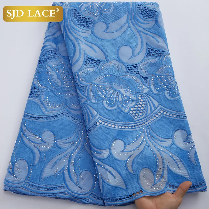 

SJD LACE Swiss Voile Lace In Switzerland Soft Cotton 2022 High Quality Nigeria Lace Fabric with Beads for Evening Dress A2982