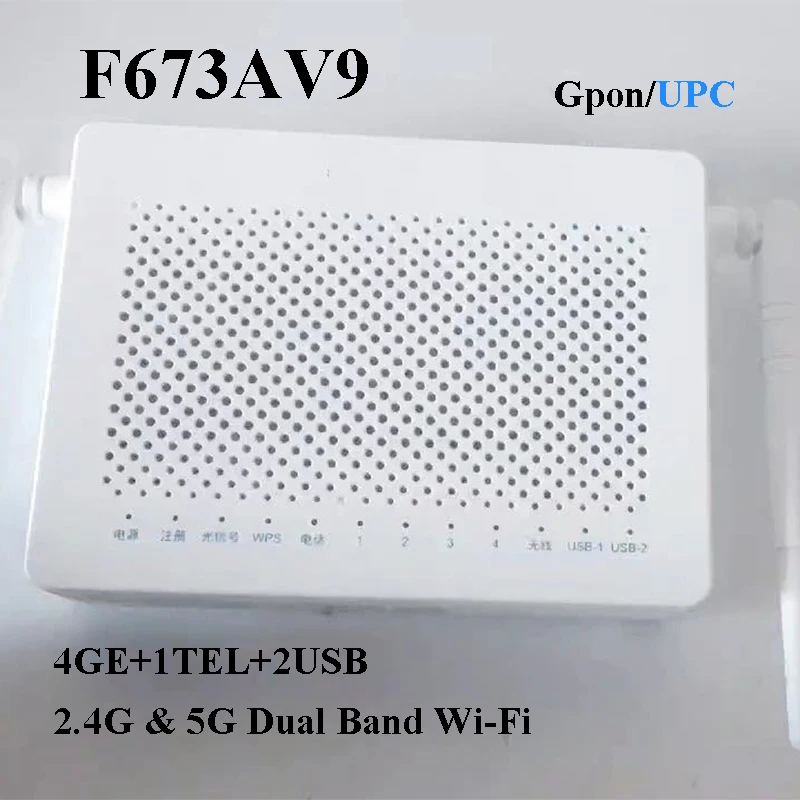 Бывший в употреблении Восстановленный F673AV9 Gpon SC/UPC 4 GE 1 TEL 2 USB 2,4G & 5G двухдиапазонный Wi-Fi Оптическое волокно ONU FTTH ONT AC Модель F673a оптовая продажа