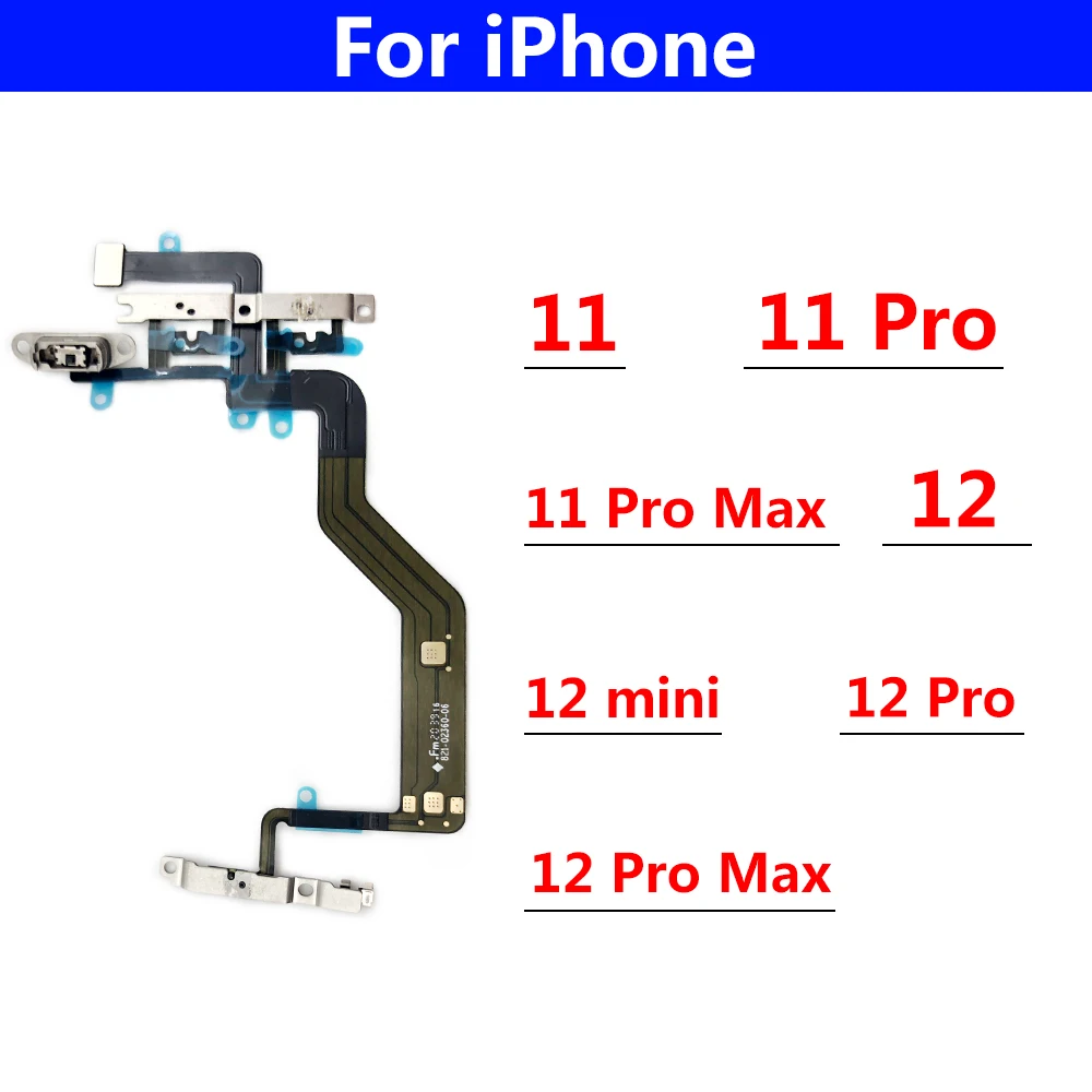 

Power On Off Flex Cable For Iphone 11 12 Pro Max 12 mini Volume Flex Cable Replacement Parts
