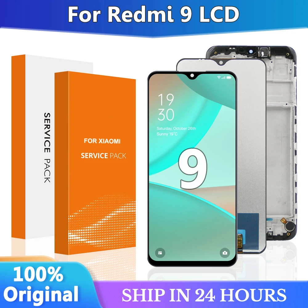 Сменный ЖК-дисплей 6,53 дюйма для Xiaomi Redmi 9 M2004J19G, M2004J19C, сенсорный дигитайзер с рамкой, оригинал