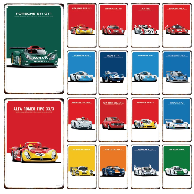 

Modern F1 Car Metal Signage Tin Painting Vintage Car Poster Sign Home Living Room Garage Bar Club Wall Art Decor Mural Aesthetic
