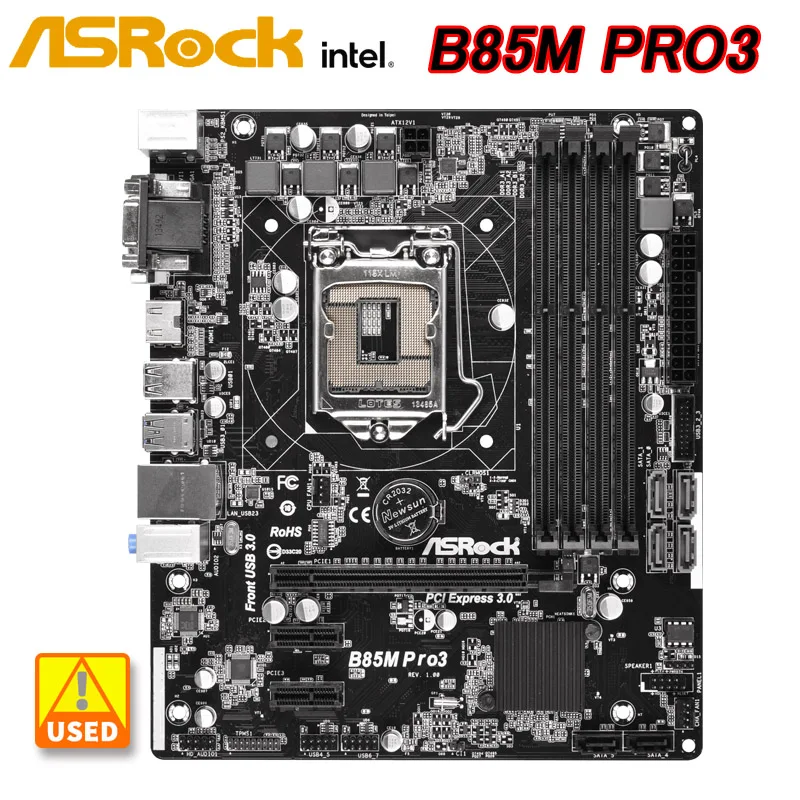 Материнская плата ASROCK B85M PRO3 LGA 1150 DDR3 32 Гб SATA3 PCI-E 3,0 USB 3,0 HDMI Micro-ATX для процессоров Core i7/i5/i3/Xeon/Pentium